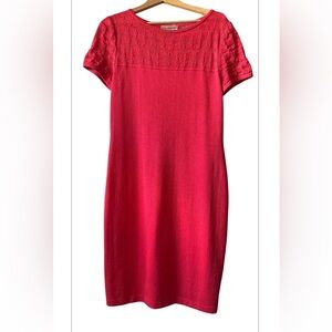 ST.JOHN Collection Elegant Red Lace Dress